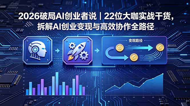 2026 破局 AI 创业者说｜22 位大咖实战干货，拆解 AI 创业变现与高效协作全路径-huitchan网创