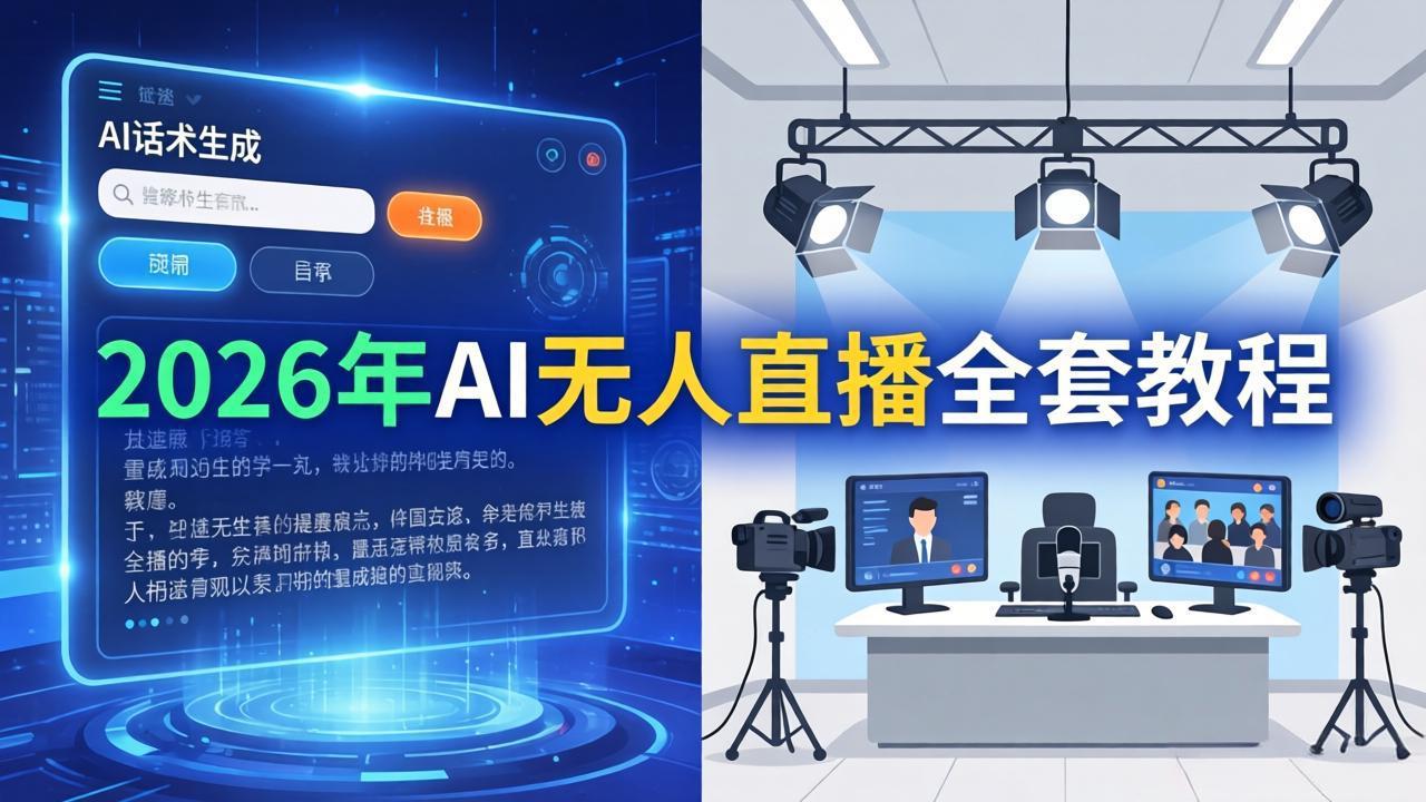 2026年AI无人直播全套教程：OBS安装+软件配置+直播间搭建+话术生成+一键开播实操-huitchan网创