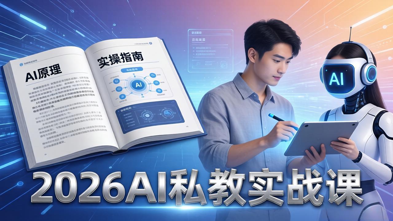 2026AI私教实战课：从AI原理到全场景实操，零基础学会用AI提效+单人单干创业-huitchan网创