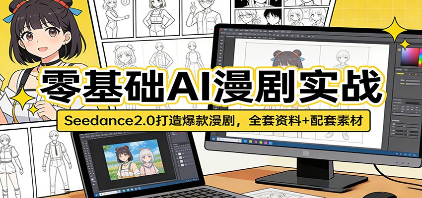 零基础AI漫剧实战：Seedance2.0打造爆款漫剧，全套资料+配套素材-huitchan网创