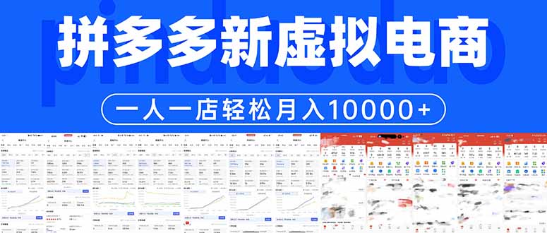 拼多多虚拟电商一人一店轻松月入10000+-huitchan网创