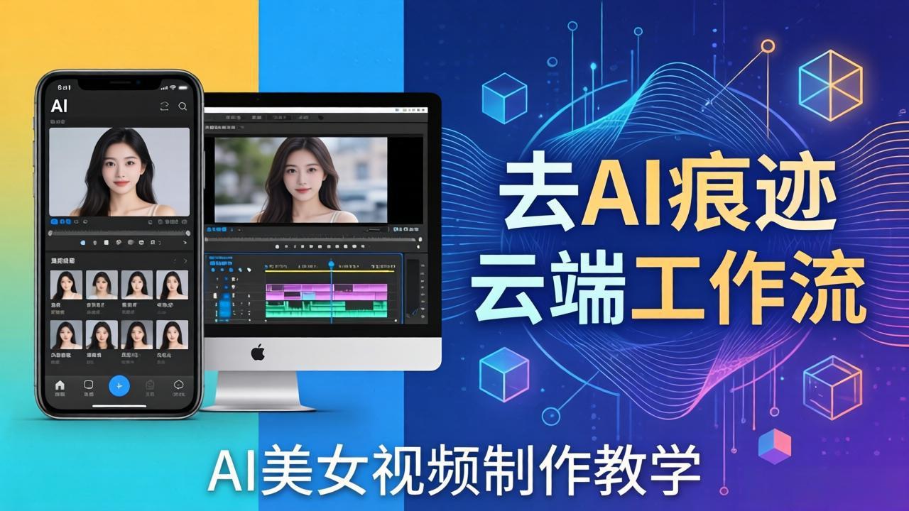 AI美女视频制作教学：去AI痕迹，云端工作流出图，手机电脑均可，不需要配置-huitchan网创