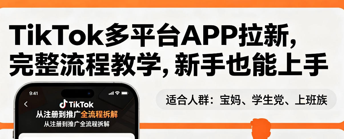 TikTok多平台APP拉新，完整流程教学，新手也能上手，轻松出海搞美金-huitchan网创