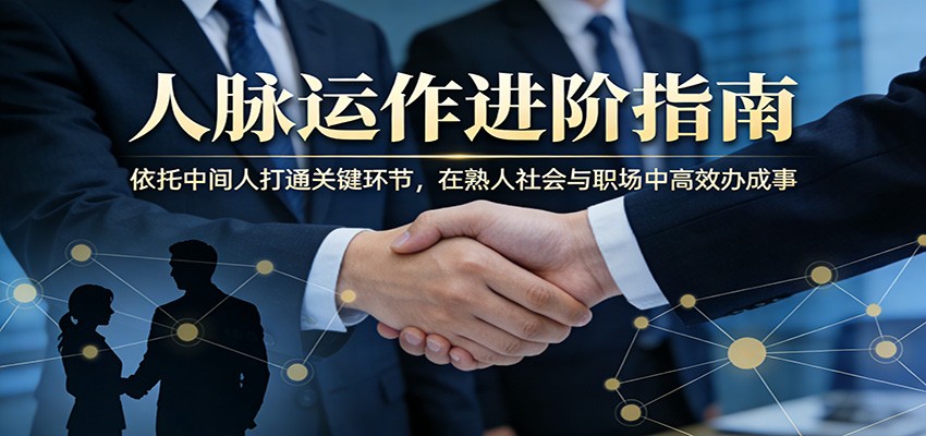 付费文章：人脉运作进阶指南，依托中间人打通关键环节，在熟人社会与职场中高效办成事-huitchan网创