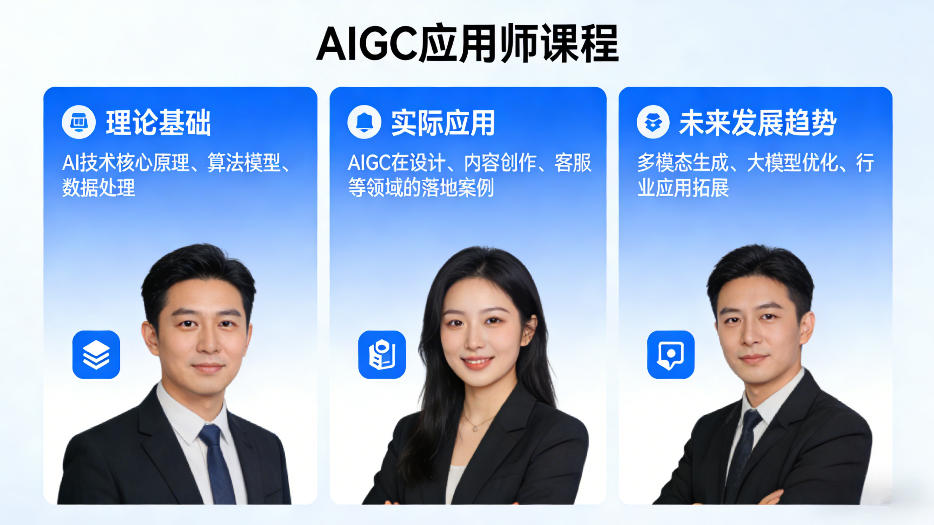 AIGC应用师课程，覆盖了AI技术的理论基础、实际应用、以及未来发展趋势-huitchan网创