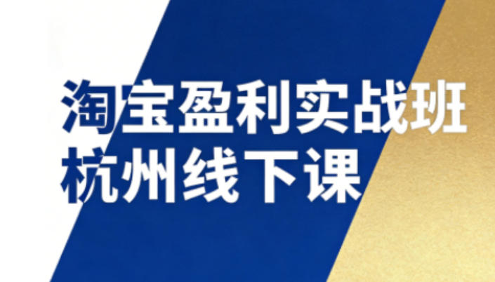 淘宝盈利实战班杭州线下课12月26-28日(音频+字幕)，帮你掌握SOP流程+12门核心技术-huitchan网创