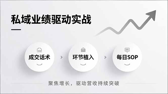 私域业绩驱动实战，成交话术、环节植入、每日SOP，聚焦增长，驱动营收持续突破-huitchan网创