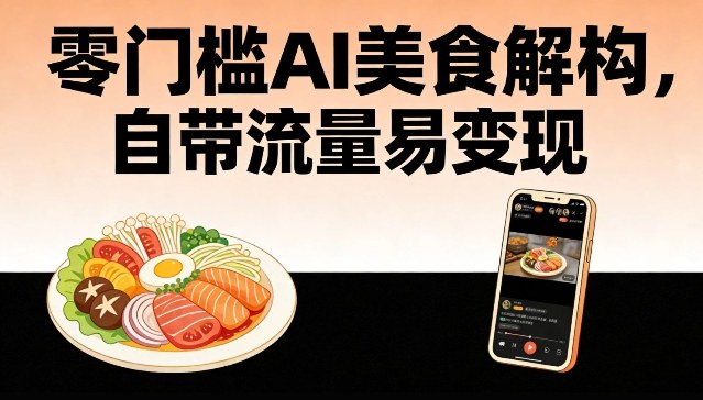 零门槛AI美食解构，自带流量易变现-huitchan网创