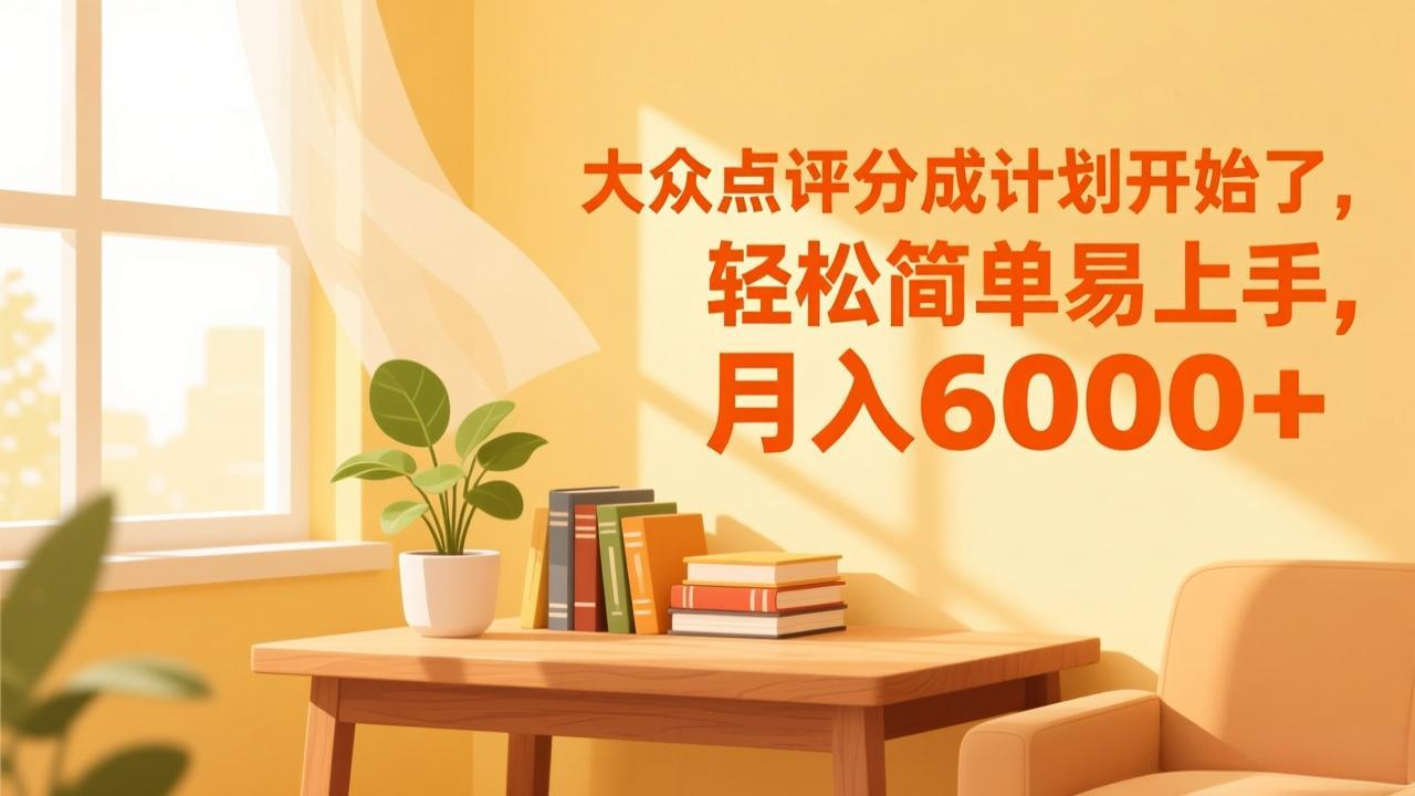 大众点评分成计划开始了，轻松简单易上手，月入6000+-huitchan网创