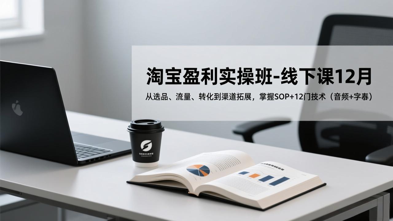 淘宝盈利实操班-线下课12月，从选品、流量、转化到渠道拓展，掌握SOP+12门技术(音频+字幕-huitchan网创