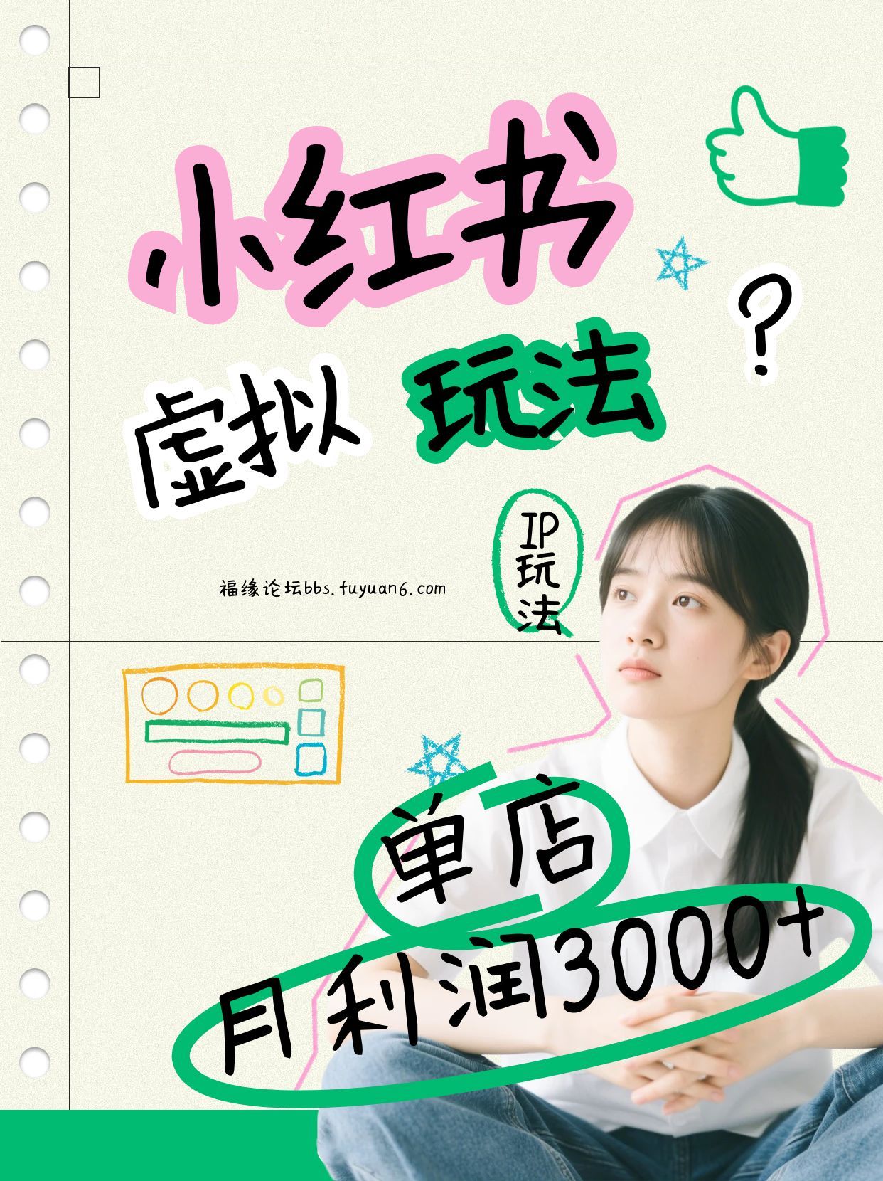 小红书虚拟玩法(铺货流和单品玩法)，单店月利润3000+，IP打法+原创商品(0违规)-huitchan网创