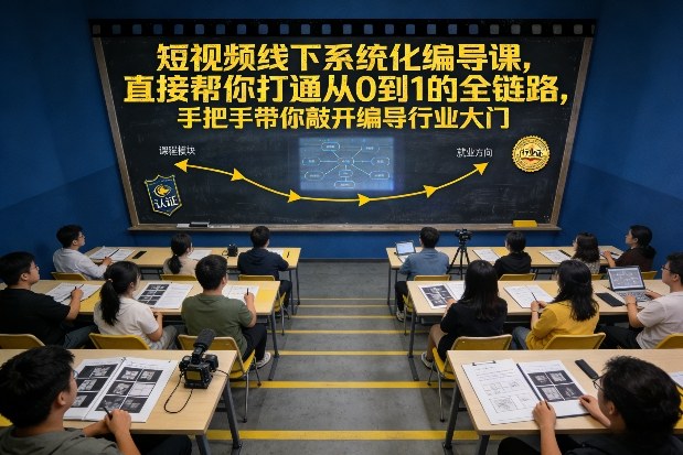 短视频线下系统化编导课，直接帮你打通从0到1的全链路，手把手带你敲开编导行业大门-huitchan网创