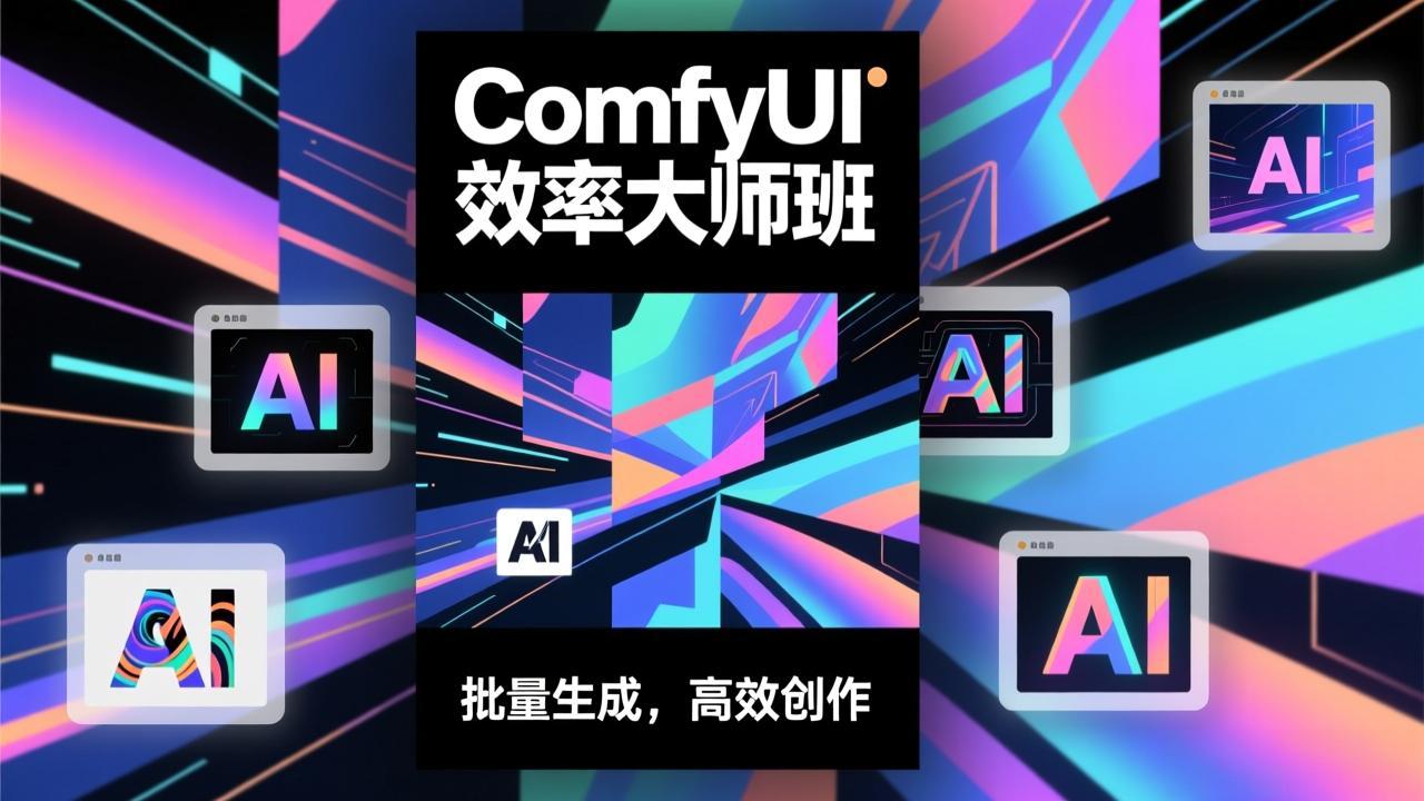 ComfyUI效率大师班：工作流搭建，批量生成，将个人AI出图效率提升5-10倍，月接单收入1-3万-huitchan网创