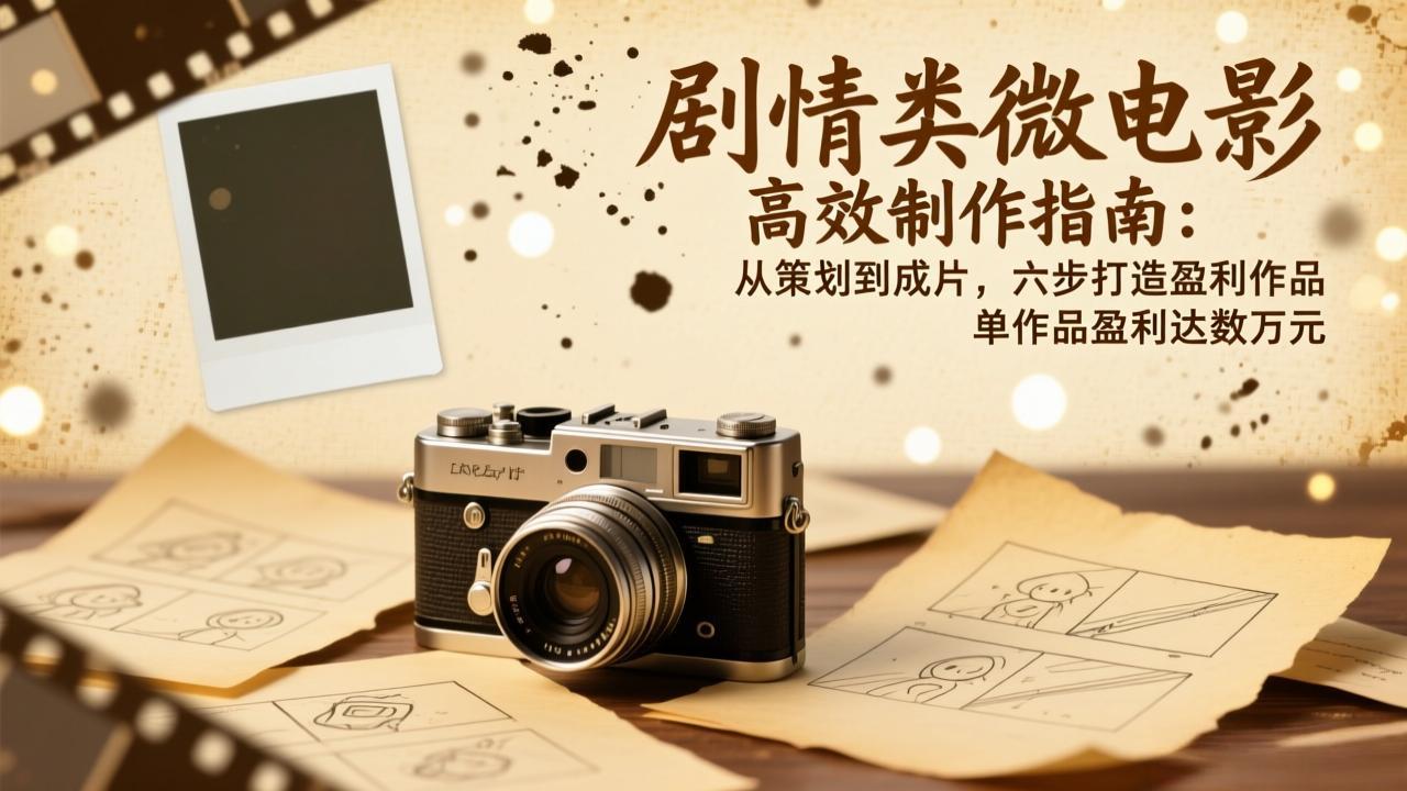 剧情类微电影高效制作指南：从策划到成片，六步打造盈利作品，单作品盈利达数万元-huitchan网创