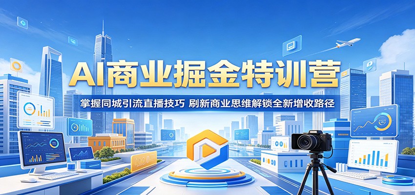 AI商业掘金特训营：掌握同城引流直播技巧，刷新商业思维解锁全新增收路径-huitchan网创