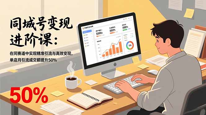 同城号变现进阶课：在同城赛道中实现精准引流与高效变现，单店月引流成交额提升50%-huitchan网创
