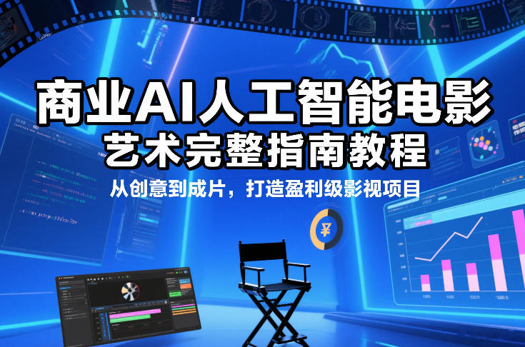 商业AI人工智能电影制作的艺术完整指南教程，从创意到成片，打造盈利级影视项目-huitchan网创