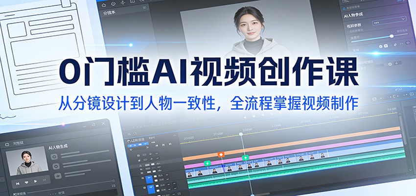 0门槛AI视频创作课：从分镜设计到人物一致性，全流程掌握视频制作-huitchan网创