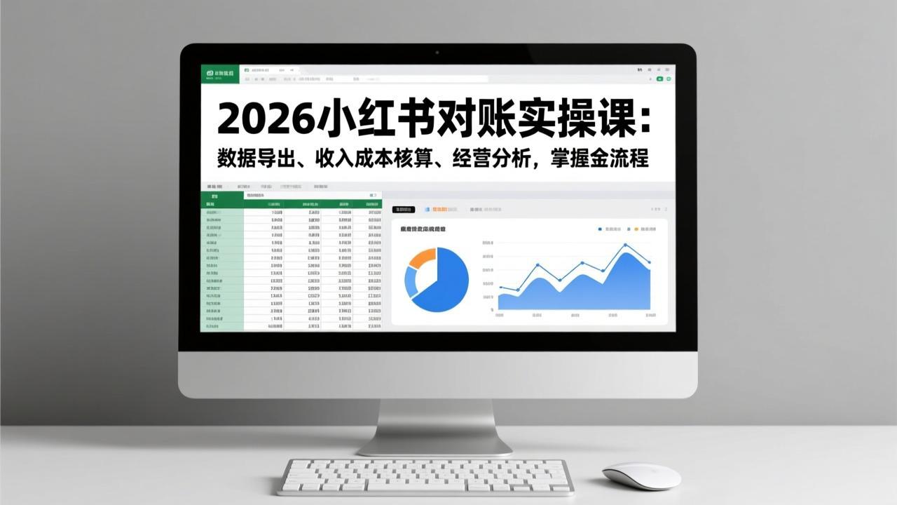 2026小红书对账实操课：数据导出、收入成本核算、经营分析，掌握全流程-huitchan网创