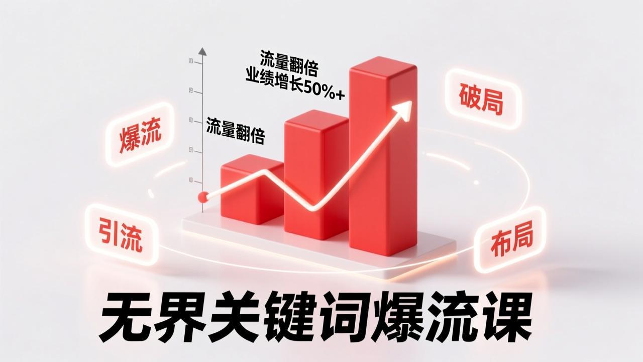 无界关键词爆流课，破局布局逻辑、阶段精准引流，实现流量翻倍，店铺业绩增长50%+。-huitchan网创