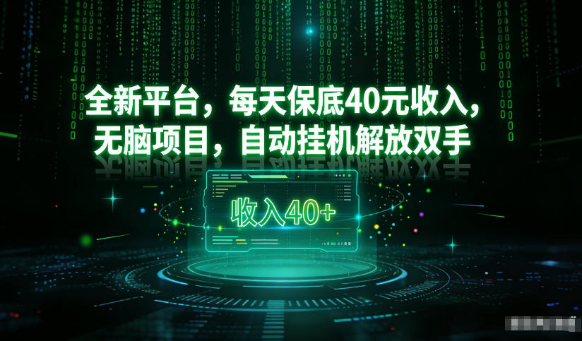 最新看广平台，每天保底30-4米，无脑项目，自动挂G解放双手【揭秘】-huitchan网创