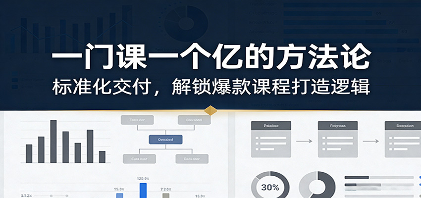一门课一个亿的方法论：标准化交付，解锁爆款课程打造逻辑-huitchan网创