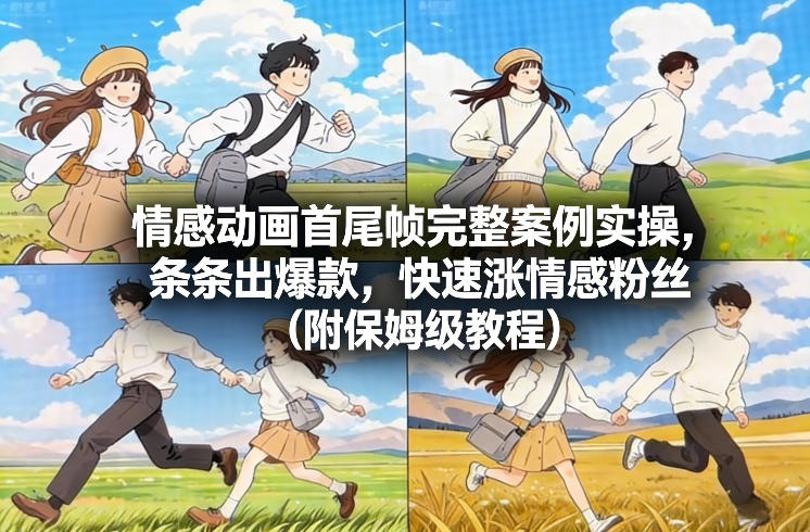 情感动画首尾帧完整案例实操，条条出爆款，快速涨情感粉丝(附保姆级教程)-huitchan网创