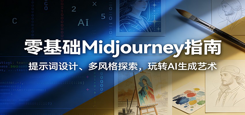 零基础Midjourney指南：提示词设计、多风格探索，玩转AI生成艺术-huitchan网创