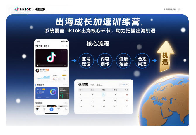 出海成长加速训练营，系统覆盖TikTok出海核心环节，助力把握出海机遇(更新)-huitchan网创