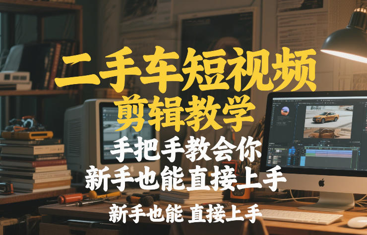 二手车短视频剪辑教学，手把手教会你，新手也能直接上手-huitchan网创