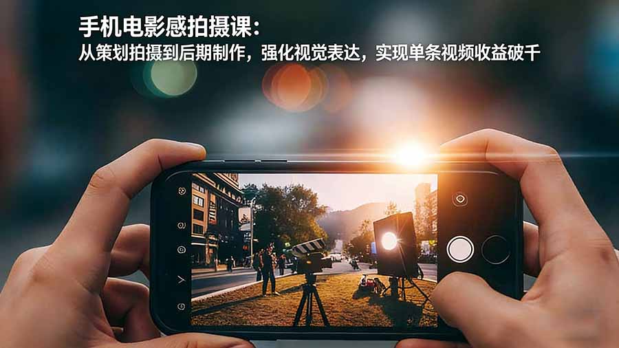 手机电影感拍摄课：从策划拍摄到后期制作，强化视觉表达，实现单条视频收益破千-huitchan网创