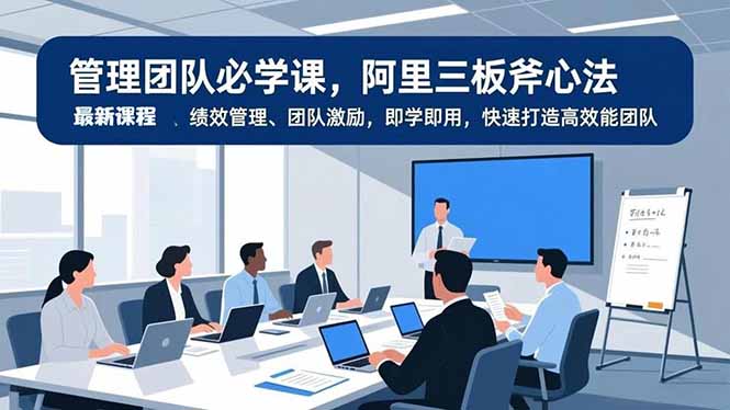 管理团队必学课，阿里三板斧心法、绩效管理、团队激励，即学即用，快速打造高效能团队-huitchan网创