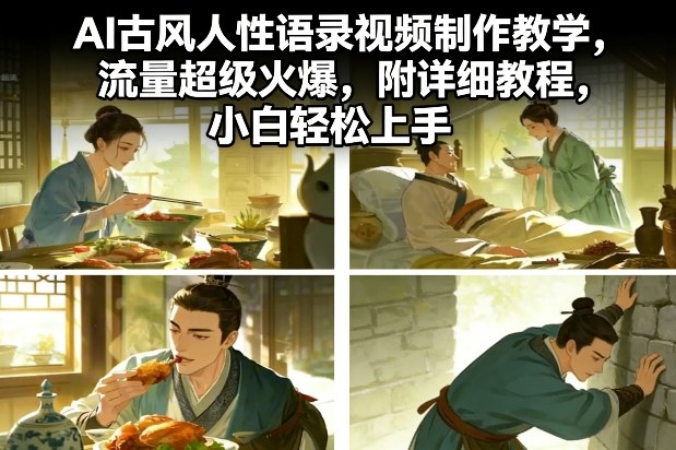 AI古风人性语录视频制作教学，流量超级火爆，附详细教程，小白轻松上手-huitchan网创