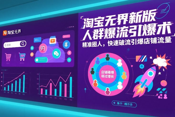 淘宝无界新版人群爆流引爆术，精准圈人，快速破流引爆店铺流量-huitchan网创