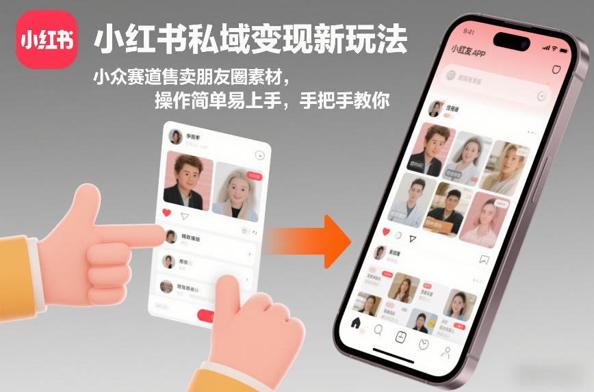 小红书私域变现新玩法，小众赛道售卖朋友圈素材，操作简单易上手，手把手教你-huitchan网创