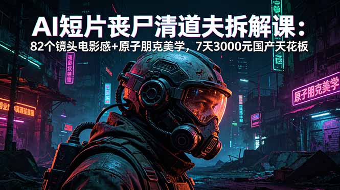 AI短片《丧尸清道夫》拆解课：82个镜头电影感+原子朋克美学，7天3000元国产天花板-huitchan网创