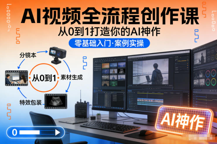AI视频全流程创作课，从0到1打造你的AI神作-huitchan网创