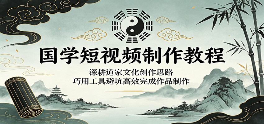国学短视频制作教程：深耕道家文化创作思路，巧用工具避坑高效完成作品制作-huitchan网创