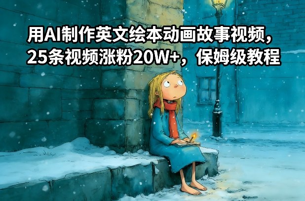 用AI制作英文绘本动画故事视频，25条视频涨粉20W+，保姆级教程-huitchan网创