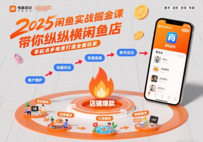 2025闲鱼实战掘金课，带你纵横闲鱼店，零起点多维度打造全能玩家-huitchan网创