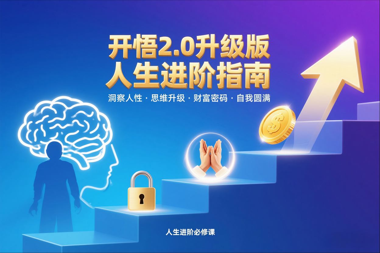 开悟2.0升级版人生进阶指南，洞察人性-思维升级-财富密码-自我圆满-huitchan网创