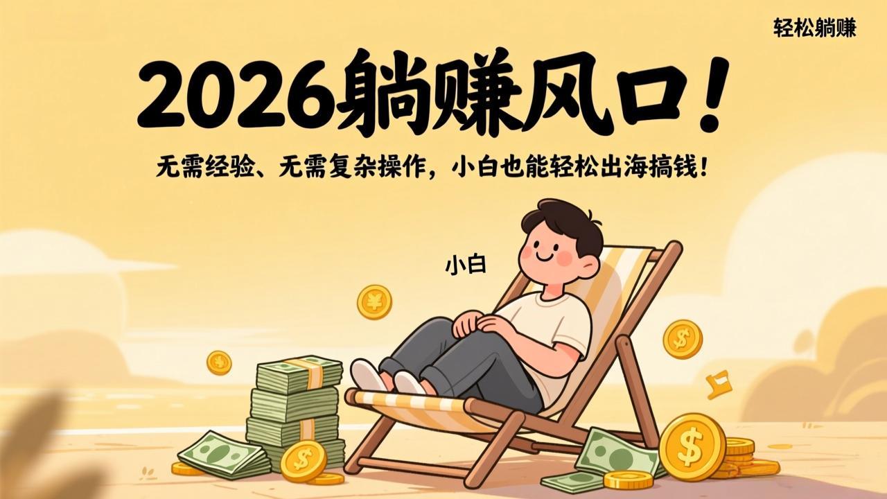 2026躺赚风口！无需经验、无需复杂操作，小白也能轻松出海搞钱！-huitchan网创