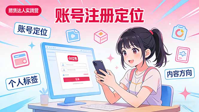 小红书带货达人实战营：账号注册定位、内容创作、选品策略、带货技巧、流量运营等-huitchan网创