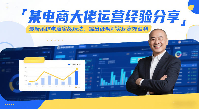 某电商大佬运营经验分享，最新系统电商实战玩法，跳出低毛利实现高效盈利-huitchan网创