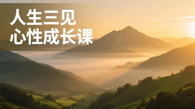 人生三见心性成长课，见天地众生自己，搞透人性安顿身心，活出清晰自我，内在富足无价-huitchan网创