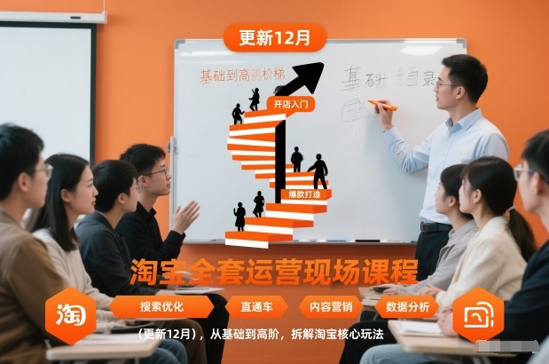 淘宝全套运营现场课程(更新12月)，从基础到高阶，拆解淘宝核心玩法-huitchan网创