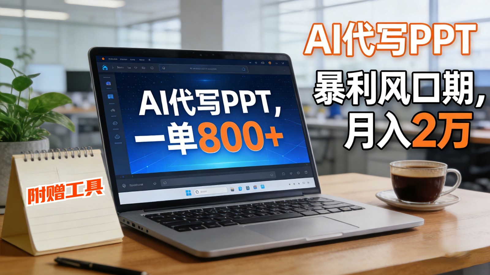 AI 代写做 PPT！一单狂赚 800+，风口期月入 2 万(工具 + 提示词直接送)-huitchan网创