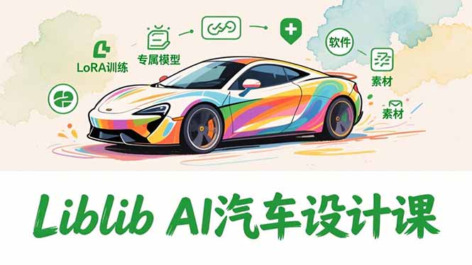 2025Liblib AI汽车设计课，文生图入门、LoRA训练、专属模型，快速上手【实战+解说+软件+素材】-huitchan网创