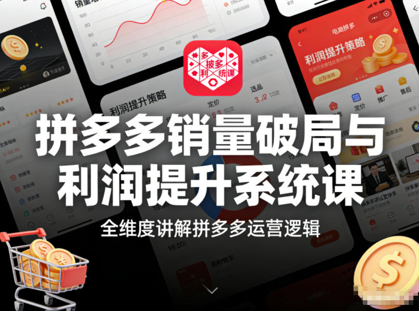 拼多多销量破局与利润提升系统课，全维度讲解拼多多运营逻辑-huitchan网创
