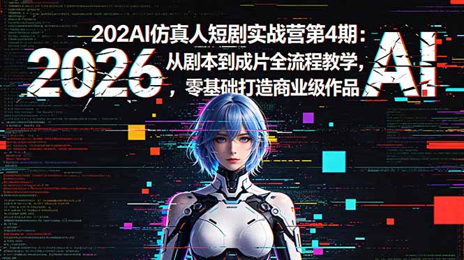 2026AI仿真人短剧实战营第4期：从剧本到成片全流程教学，零基础打造商业级作品-huitchan网创